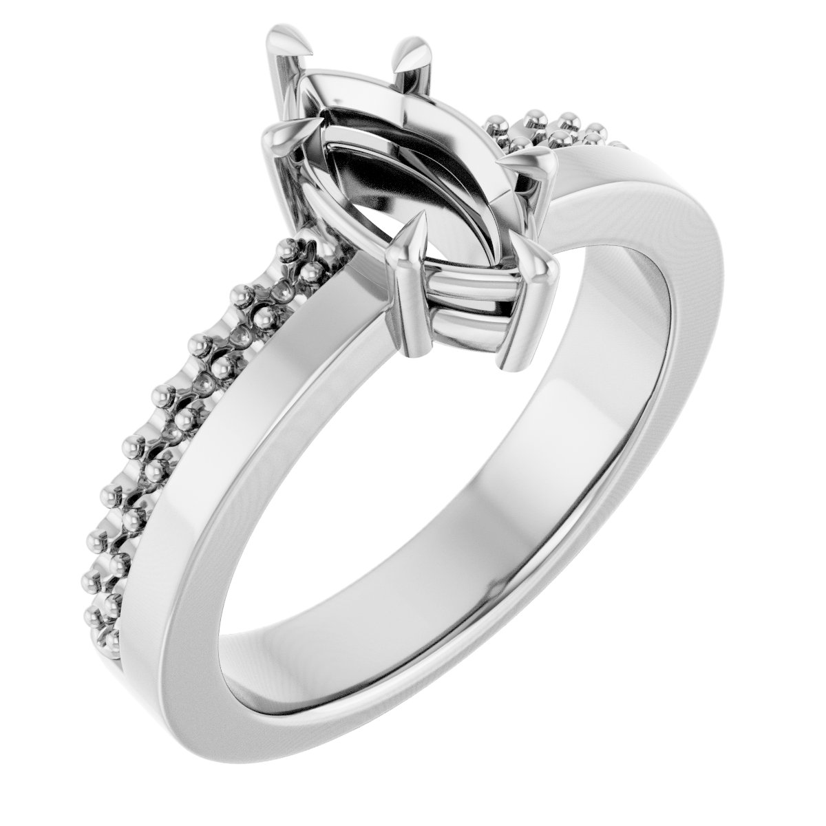 Claw-Prong Accented Engagement Ring