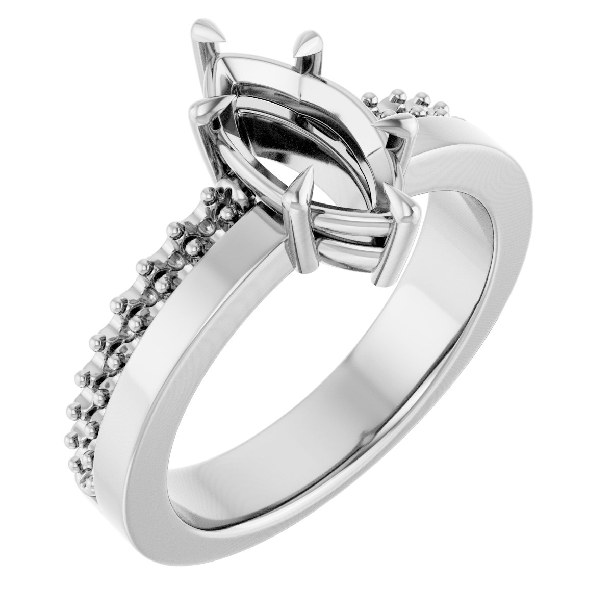 Claw-Prong Accented Engagement Ring