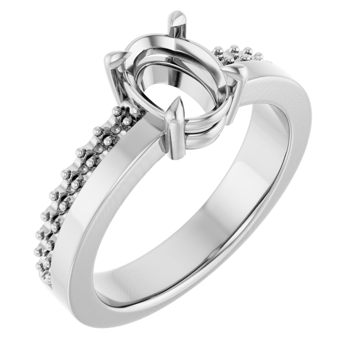 Claw-Prong Accented Engagement Ring