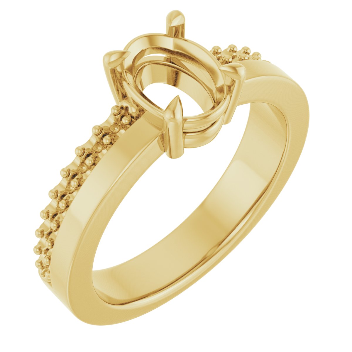 Claw-Prong Accented Engagement Ring