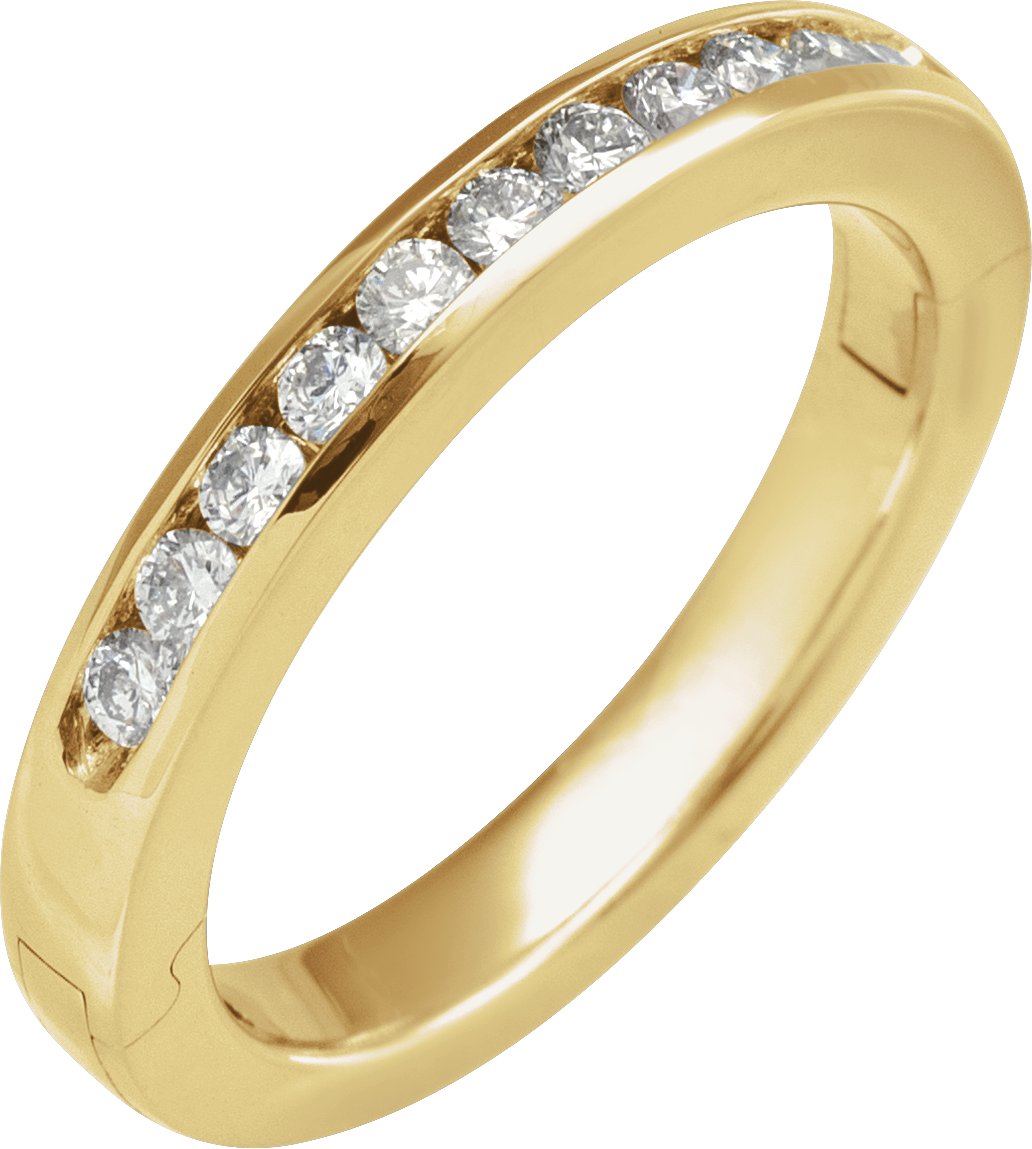 14K Yellow 3/8 CTW Natural Diamond CLIQ® Hinged Adjustable Anniversary Band Size 5