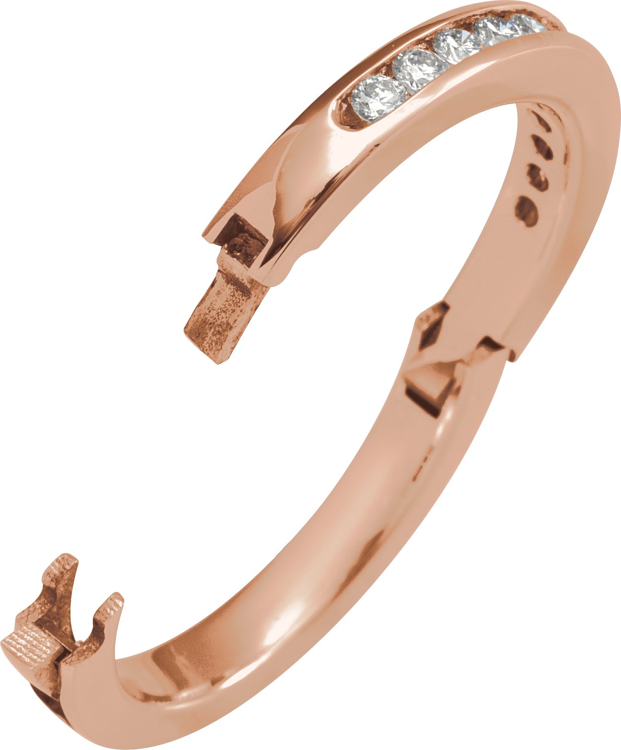 Alternative view of 3/8 CTW Natural Diamond Anniversary Band – 14K Rose Gold