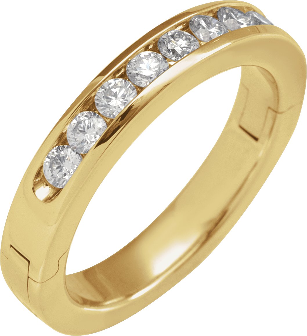 14K Yellow 1/2 CTW Lab-Grown Diamond CLIQ® Hinged Adjustable Anniversary Band Size 6