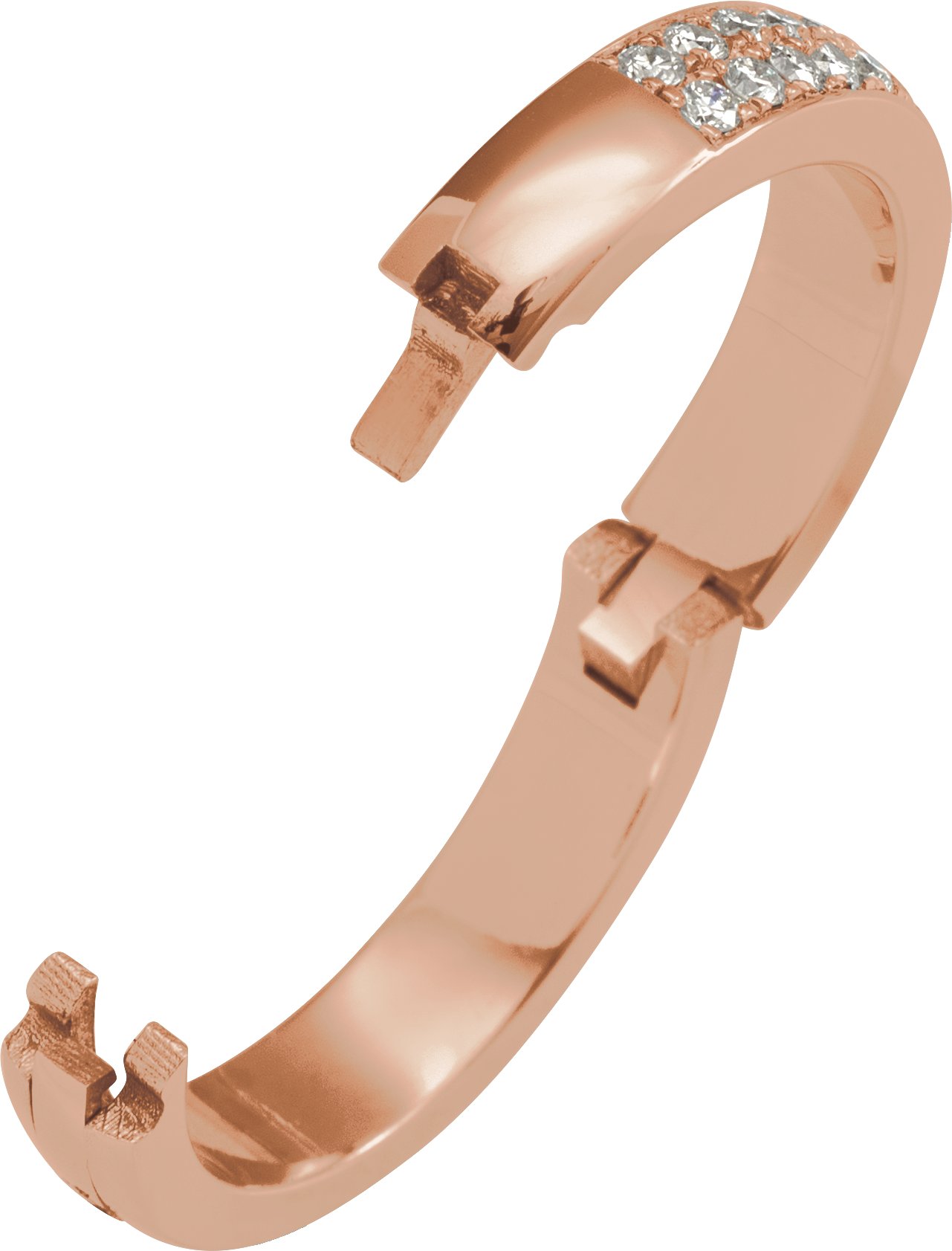 Alternative view of 1/5 CTW Natural Diamond Double Row Anniversary Band – 14K Rose Gold