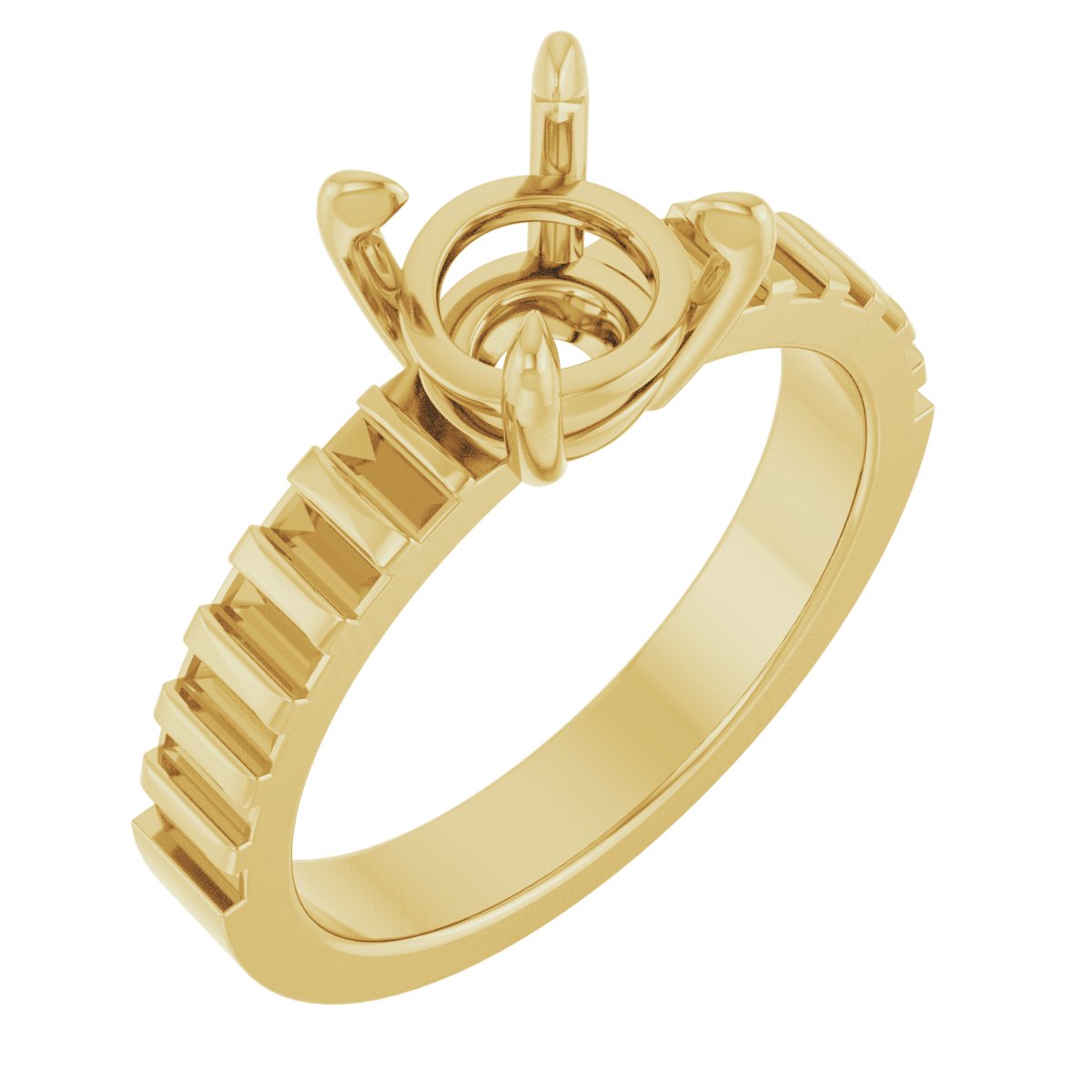 Claw-Prong Accented Engagement Ring or Band