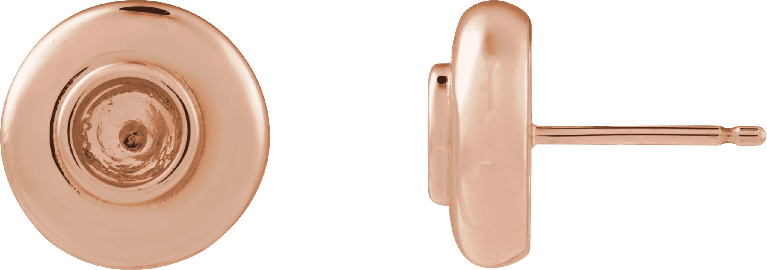 Bezel-Set Puffed Stud Earrings