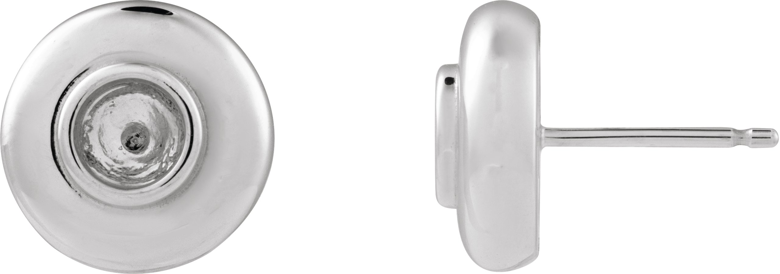 Bezel-Set Puffed Stud Earrings