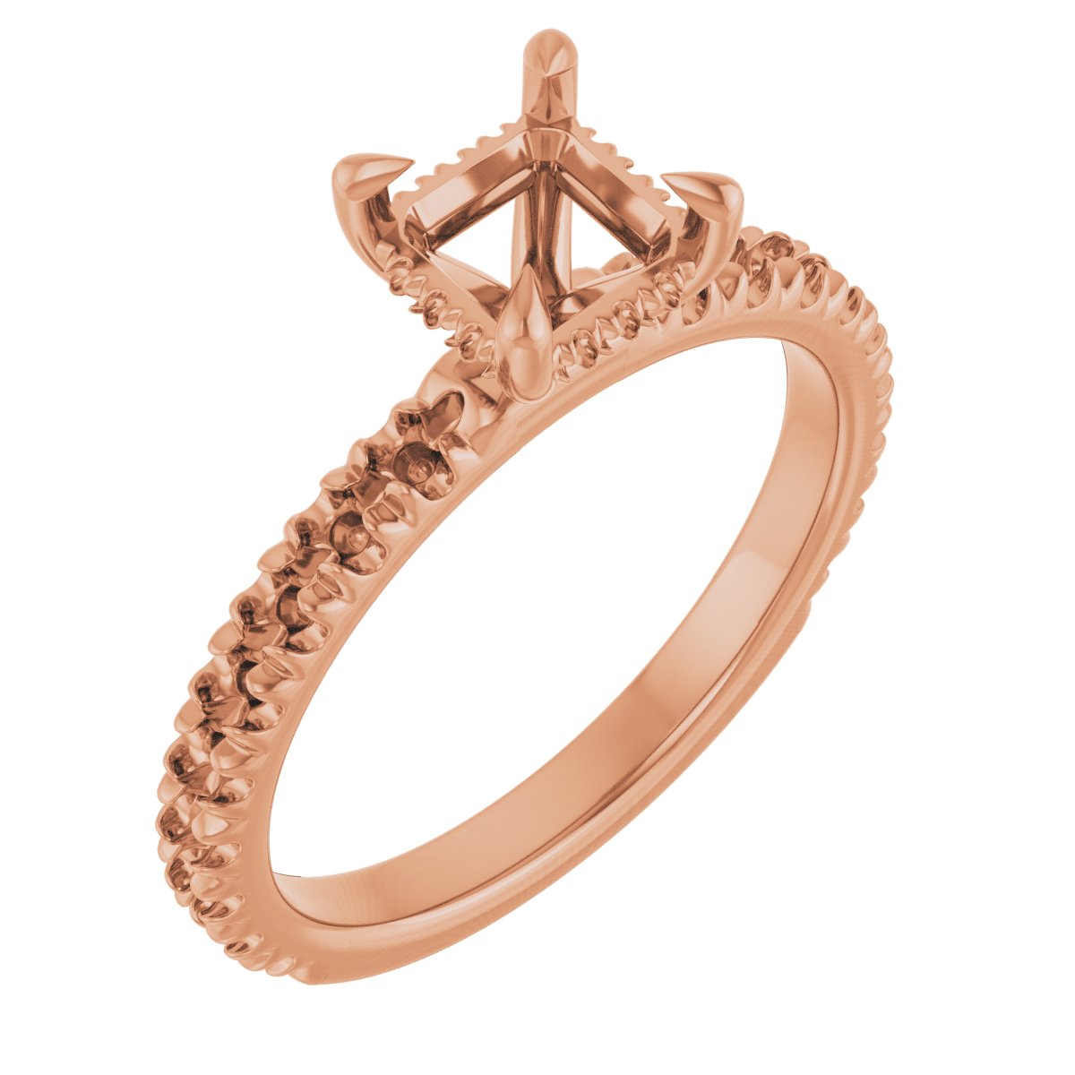 Claw-Prong Hidden Halo-Style Engagement Ring