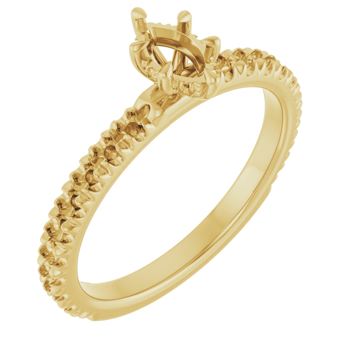 Claw-Prong Hidden Halo-Style Engagement Ring