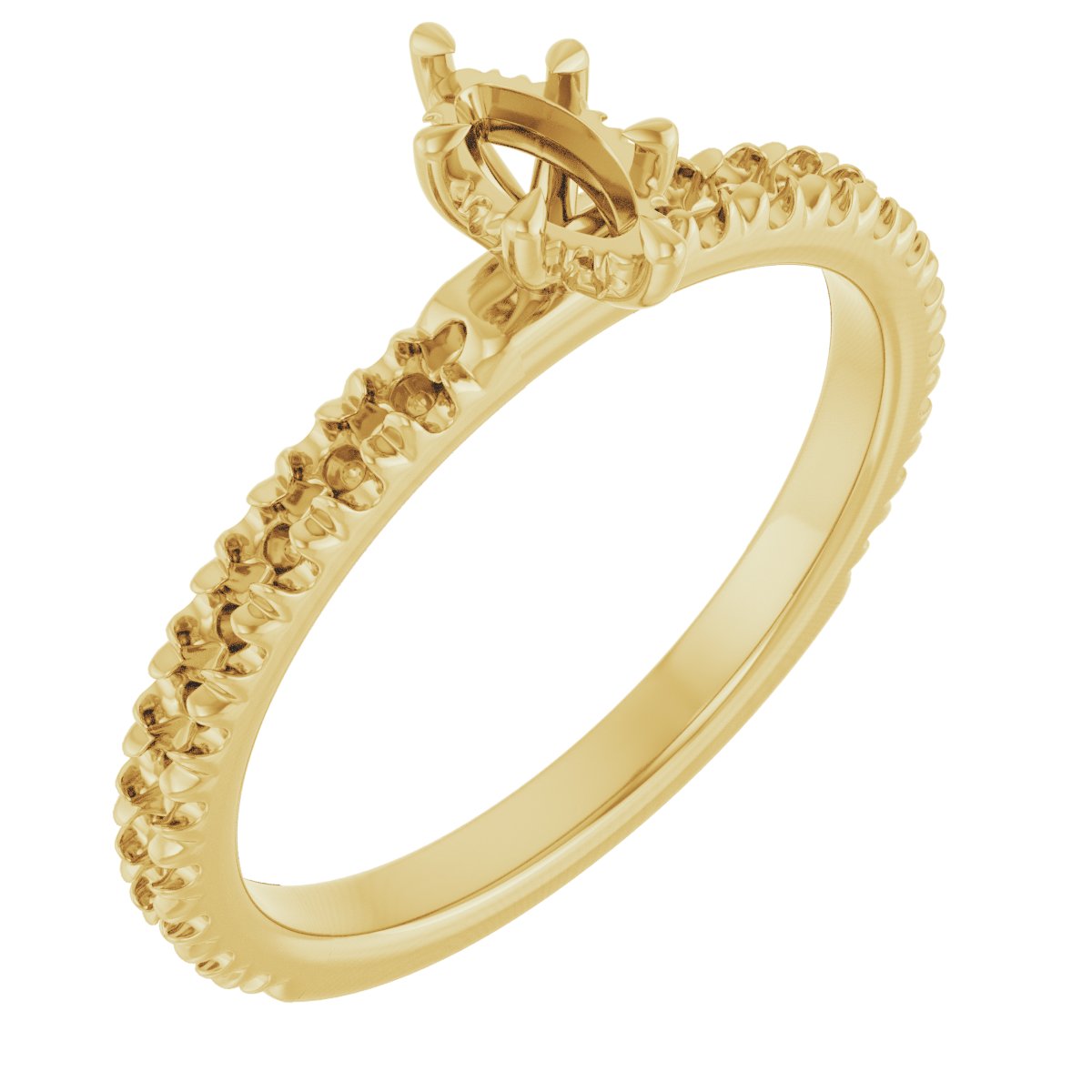 Claw-Prong Hidden Halo-Style Engagement Ring