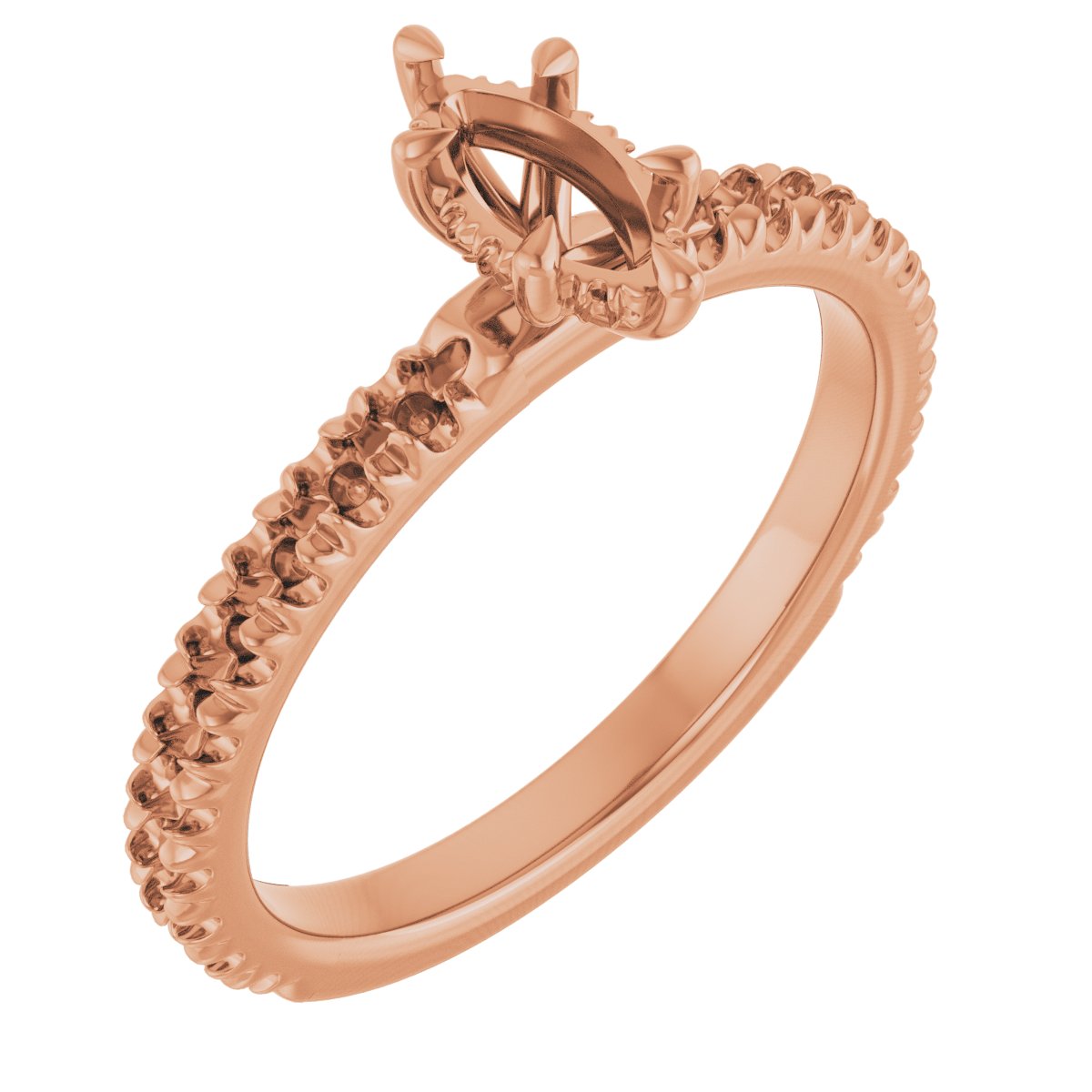 Claw-Prong Hidden Halo-Style Engagement Ring