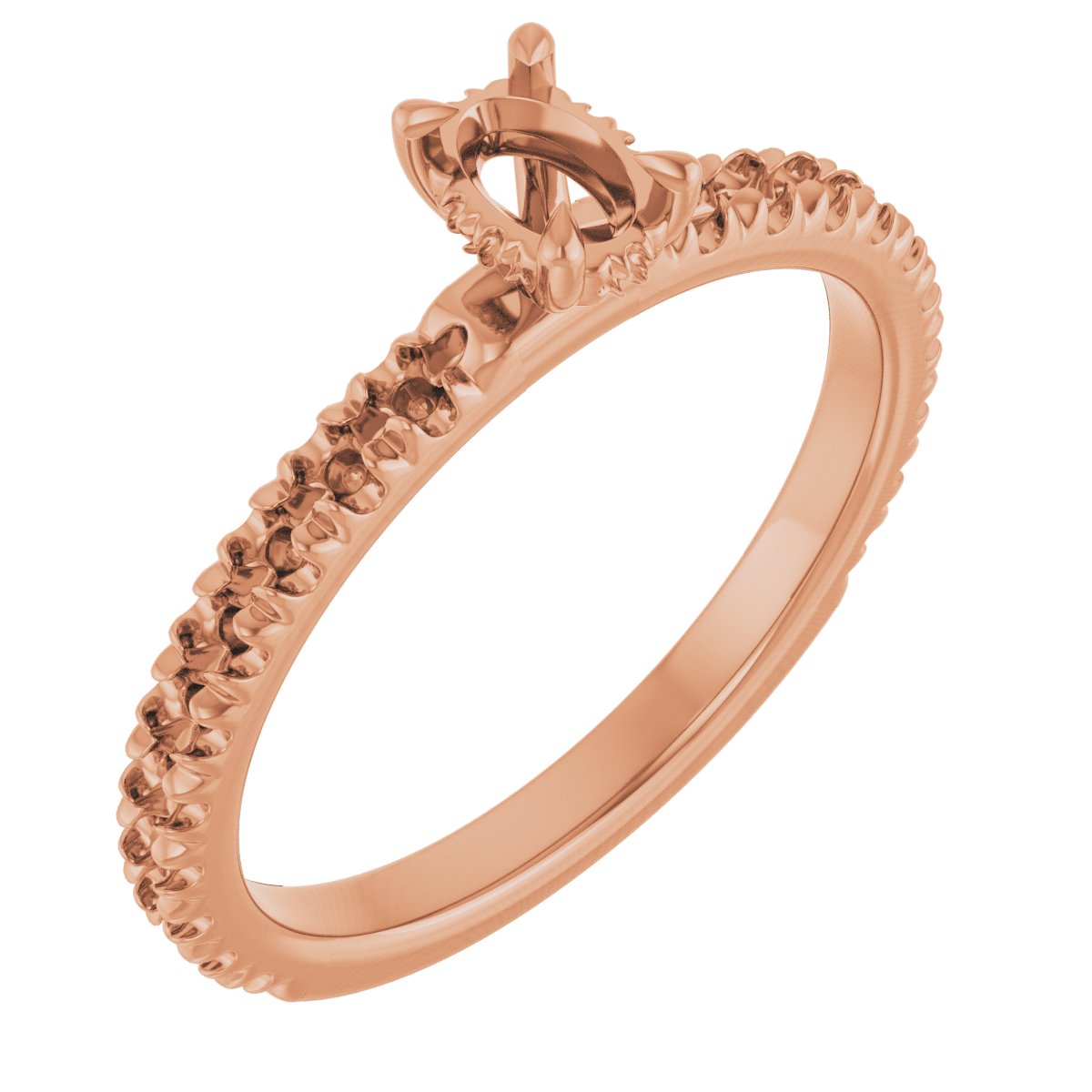 Claw-Prong Hidden Halo-Style Engagement Ring