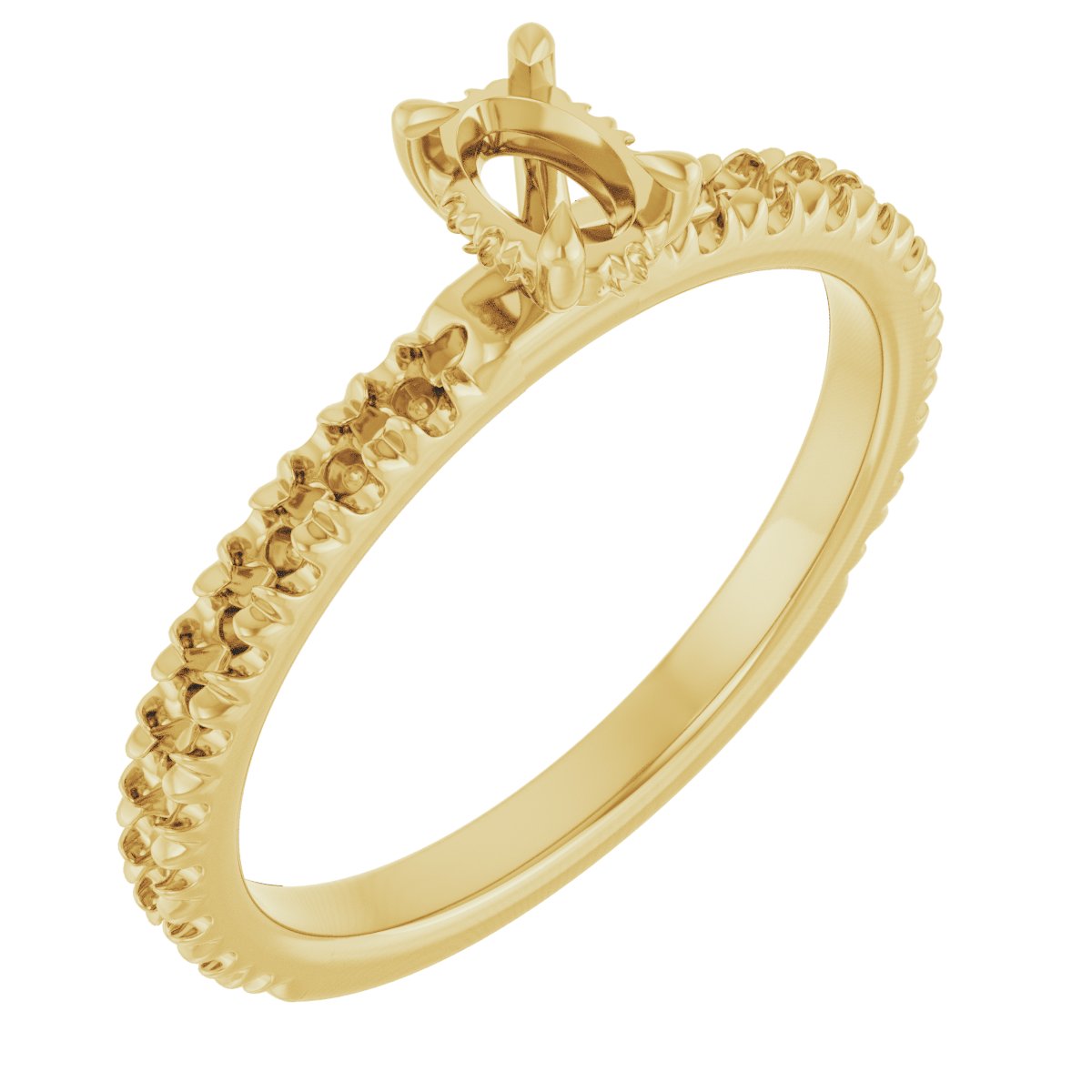 Claw-Prong Hidden Halo-Style Engagement Ring