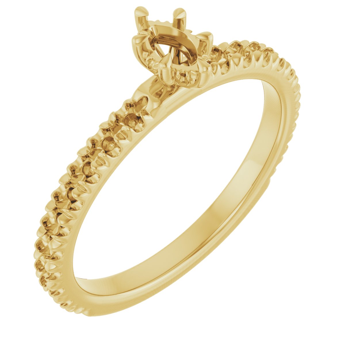 Claw-Prong Hidden Halo-Style Engagement Ring