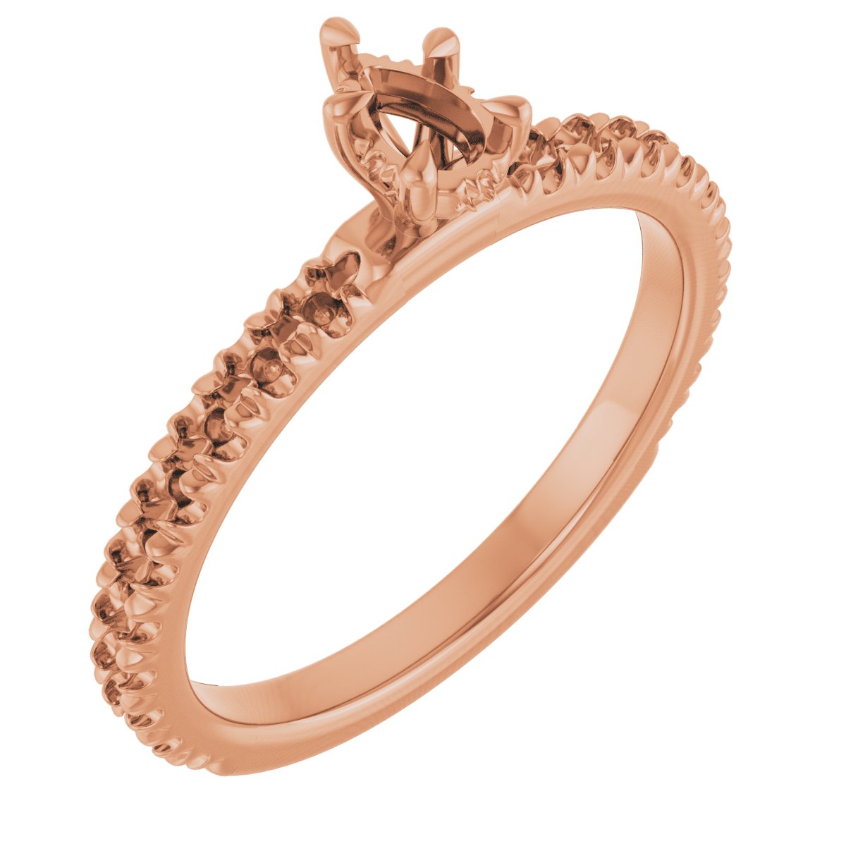 Claw-Prong Hidden Halo-Style Engagement Ring