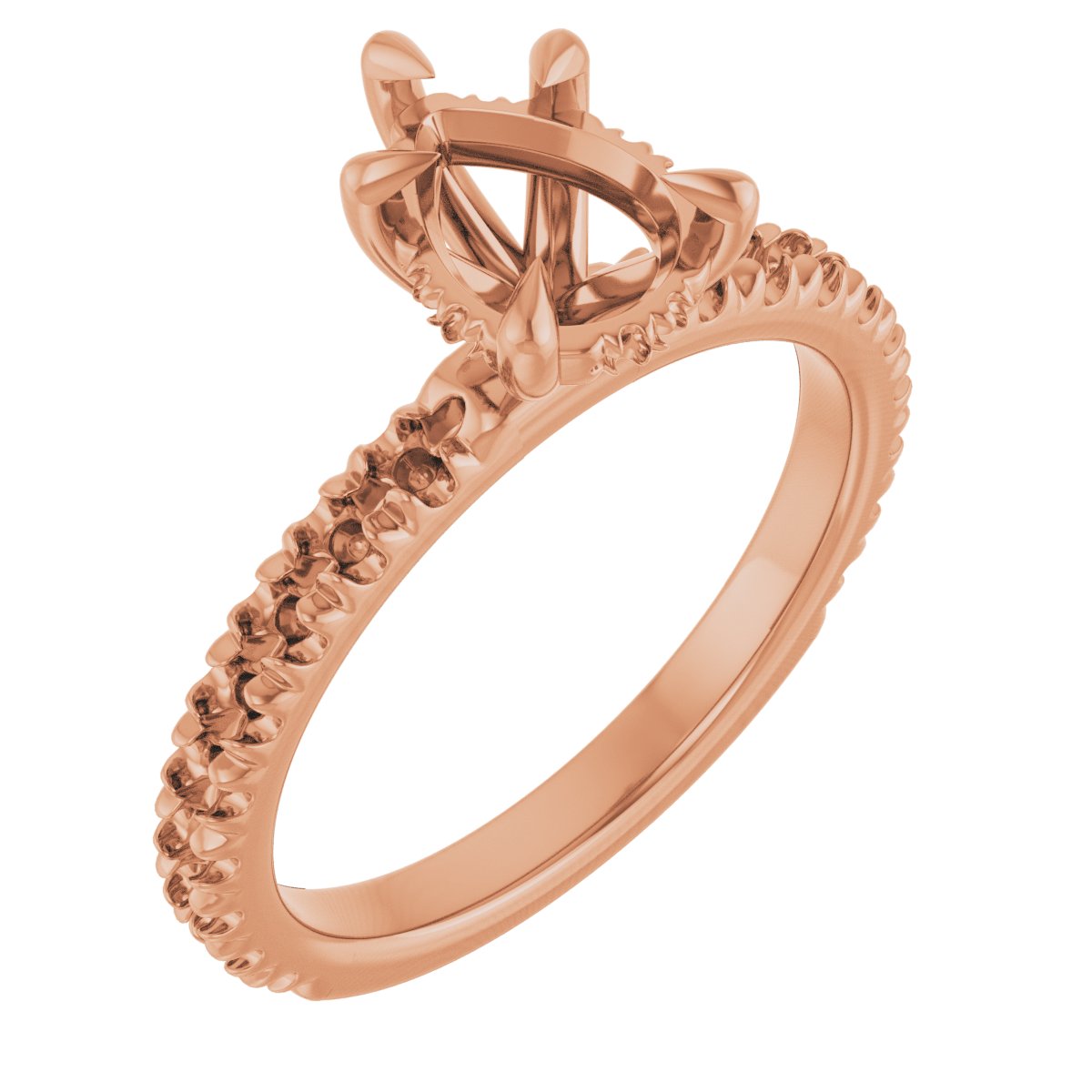 Claw-Prong Hidden Halo-Style Engagement Ring