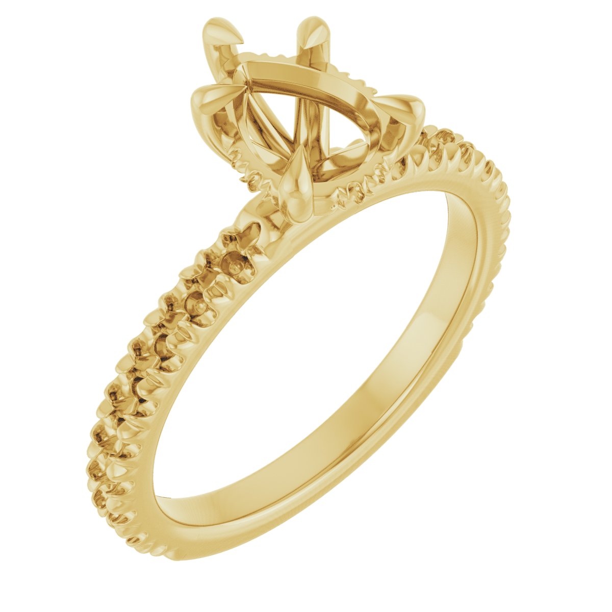 Claw-Prong Hidden Halo-Style Engagement Ring