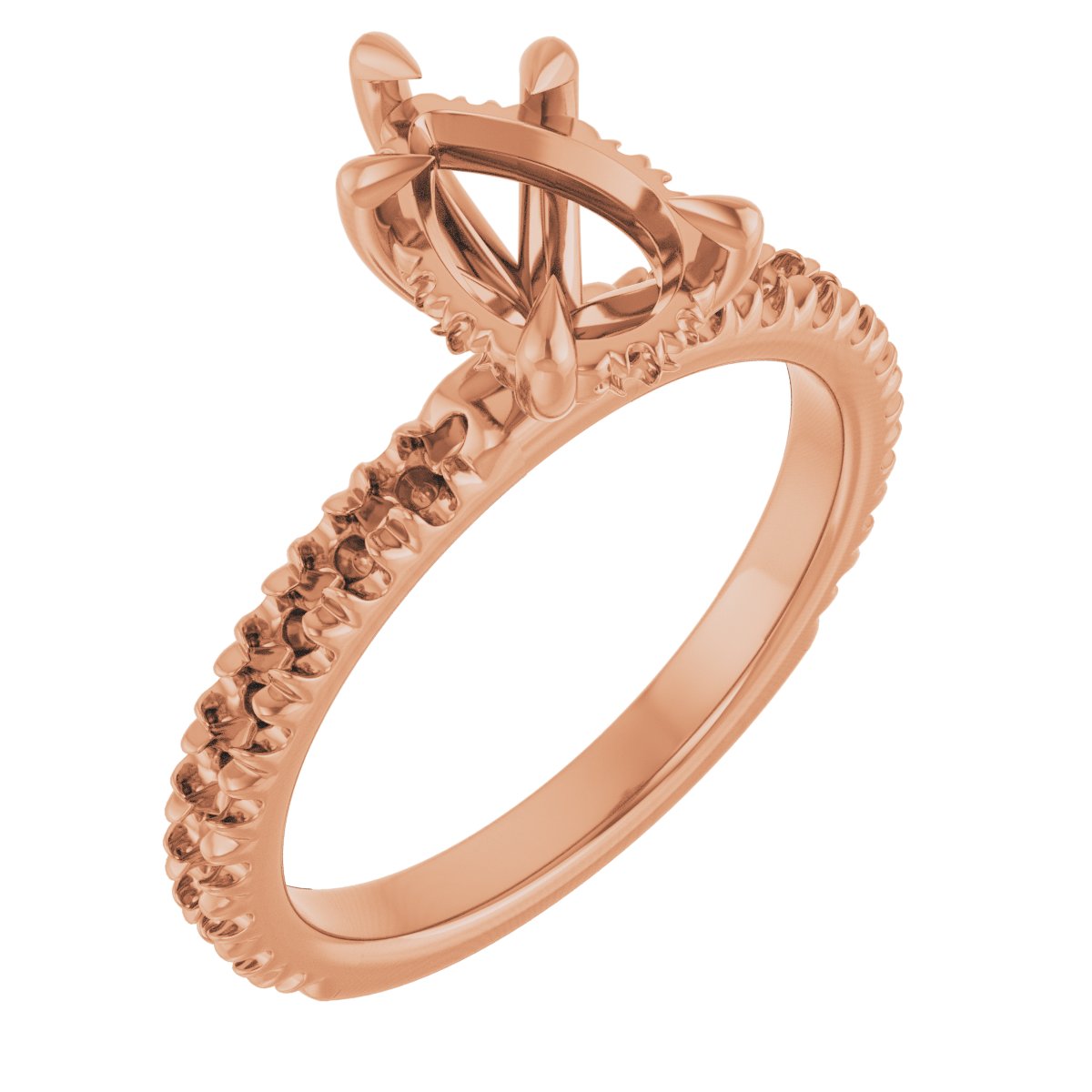 Claw-Prong Hidden Halo-Style Engagement Ring