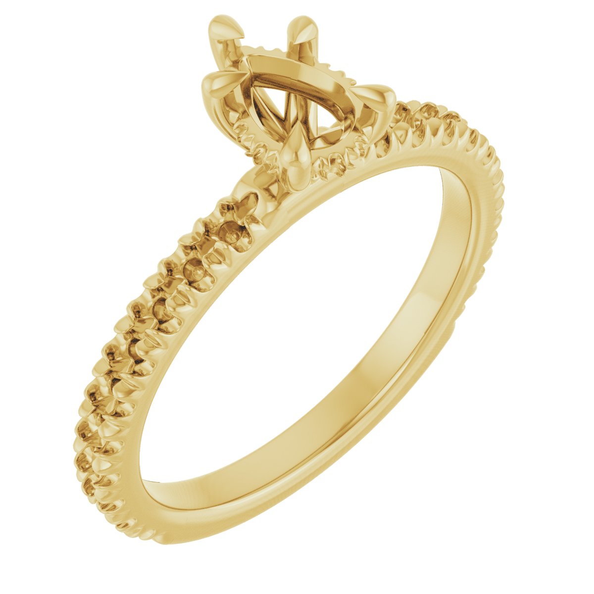 Claw-Prong Hidden Halo-Style Engagement Ring