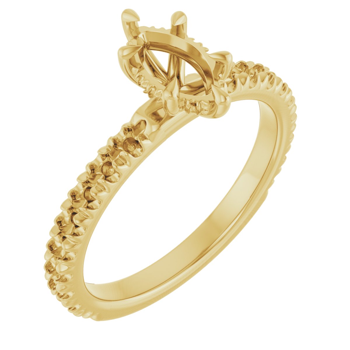 Claw-Prong Hidden Halo-Style Engagement Ring