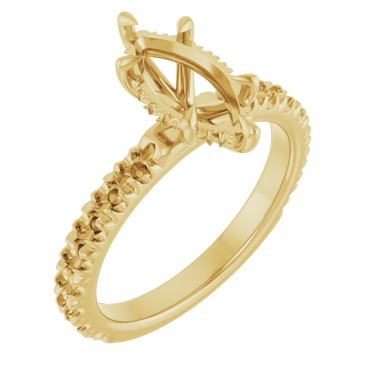 Claw-Prong Hidden Halo-Style Engagement Ring