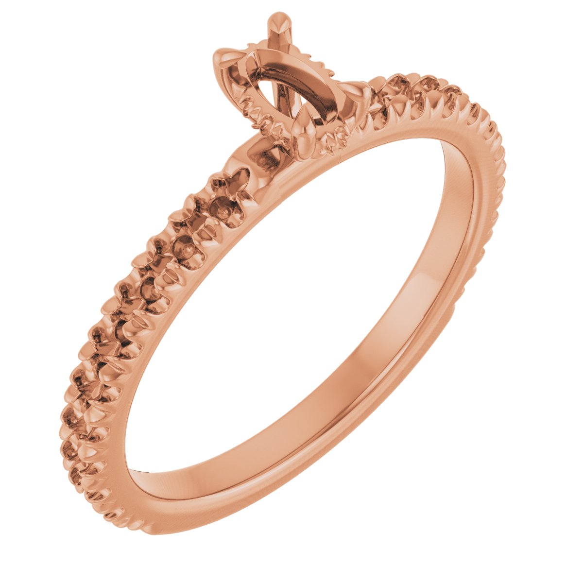 Claw-Prong Hidden Halo-Style Engagement Ring