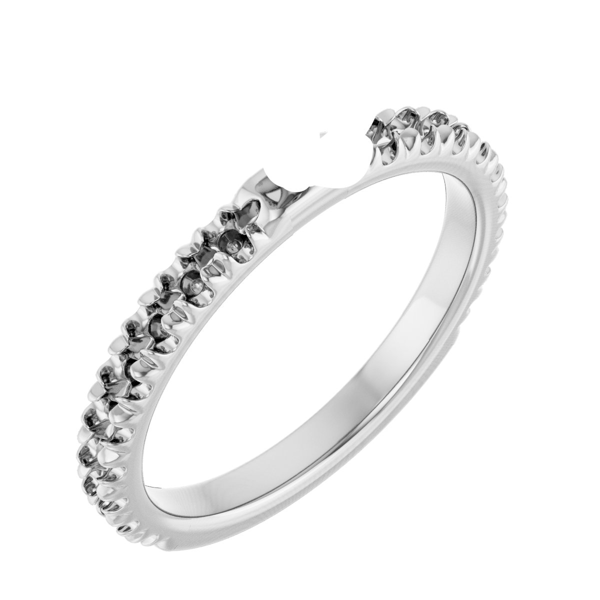 Claw-Prong Hidden Halo-Style Engagement Ring