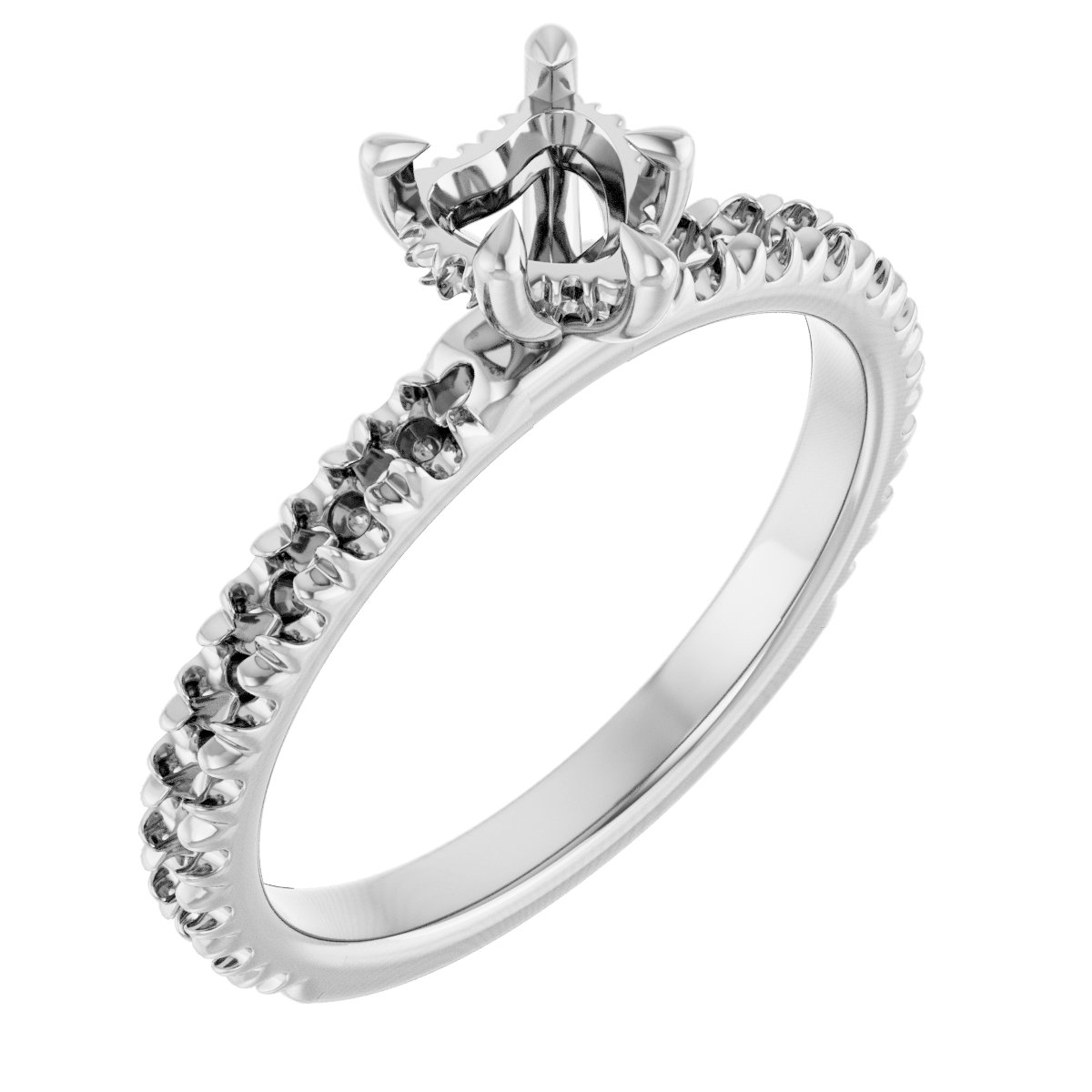Claw-Prong Hidden Halo-Style Engagement Ring