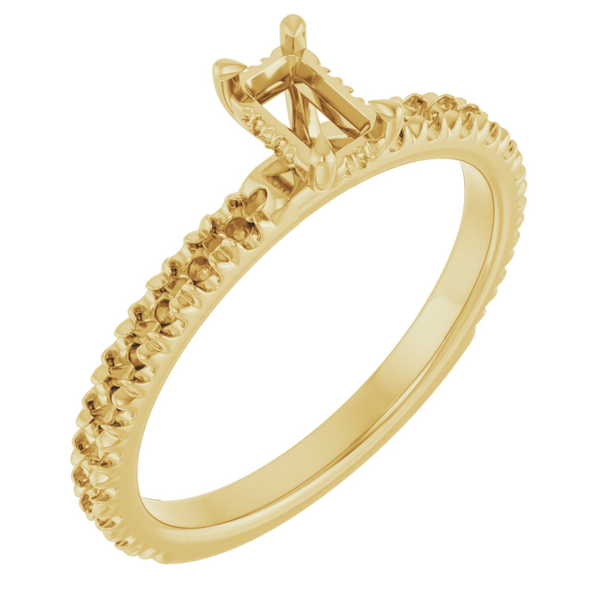 Claw-Prong Hidden Halo-Style Engagement Ring