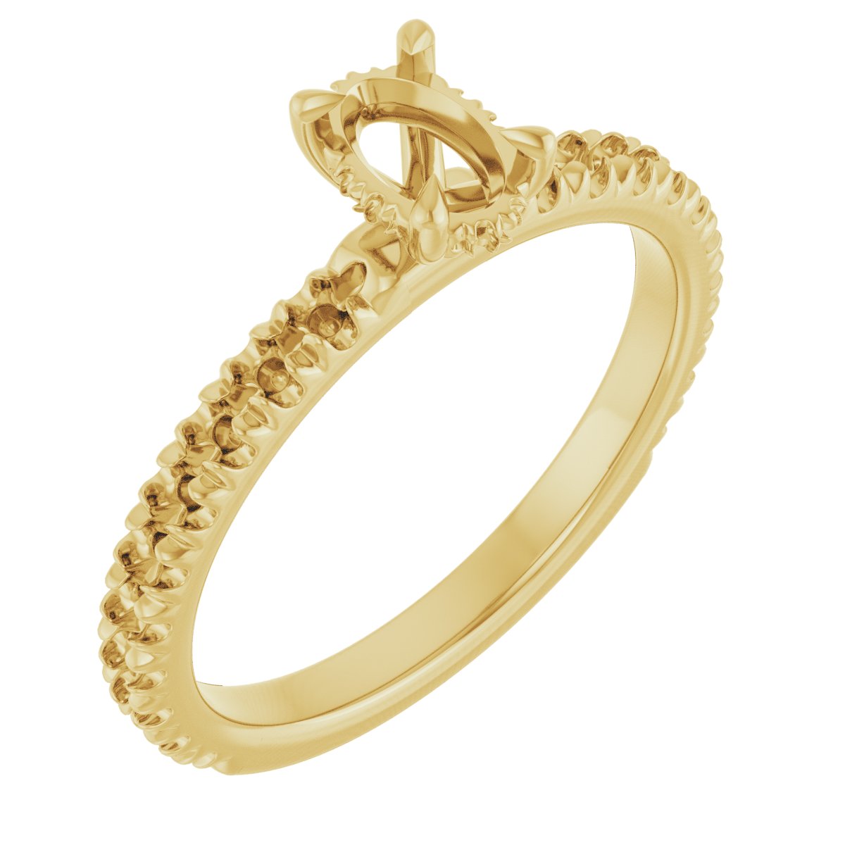 Claw-Prong Hidden Halo-Style Engagement Ring
