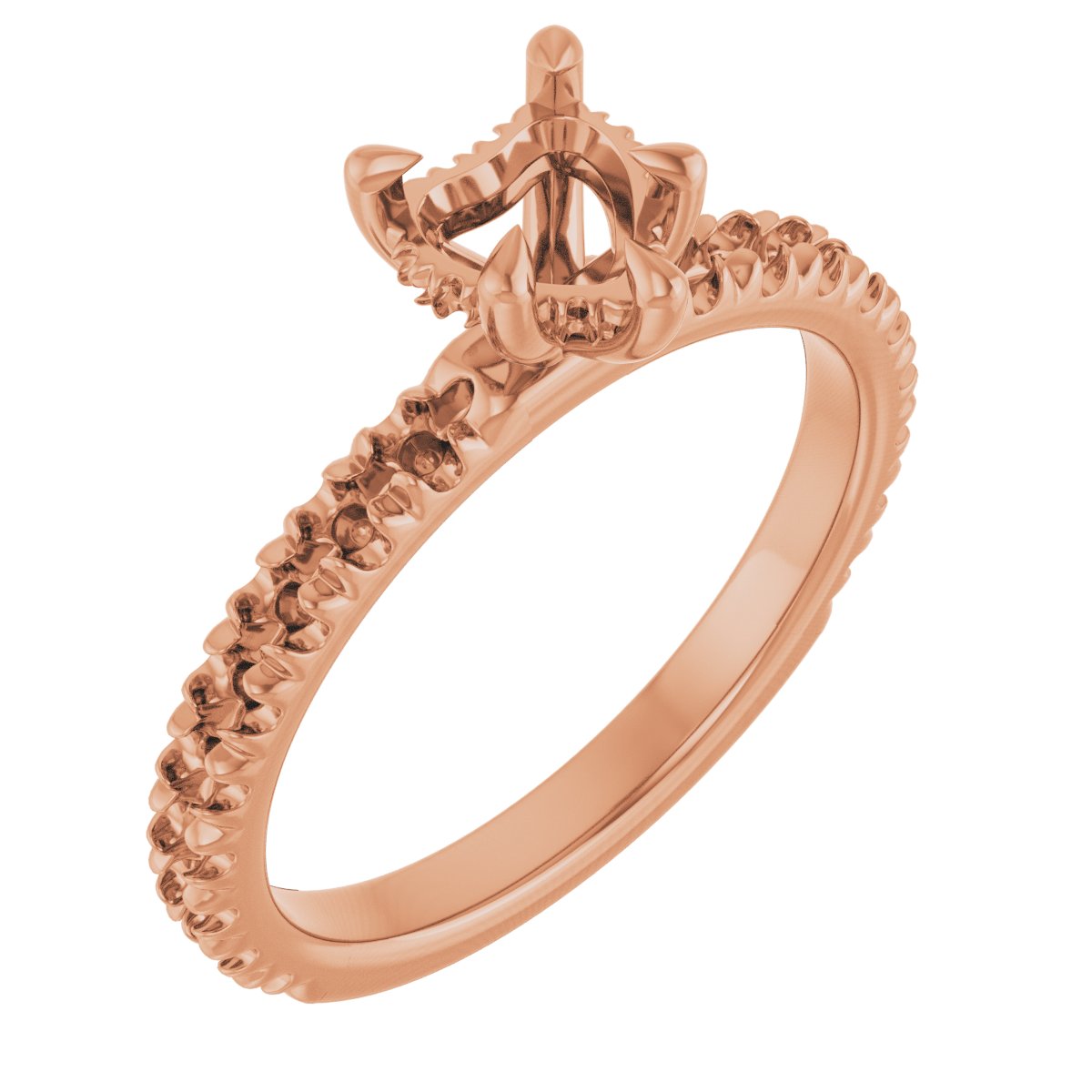 Claw-Prong Hidden Halo-Style Engagement Ring