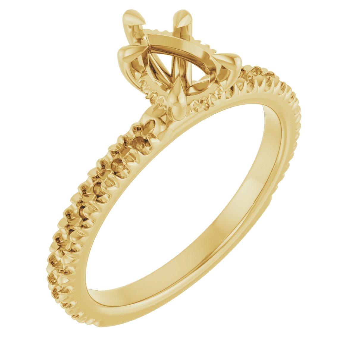 Claw-Prong Hidden Halo-Style Engagement Ring