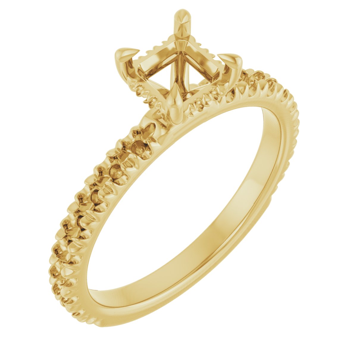 Claw-Prong Hidden Halo-Style Engagement Ring