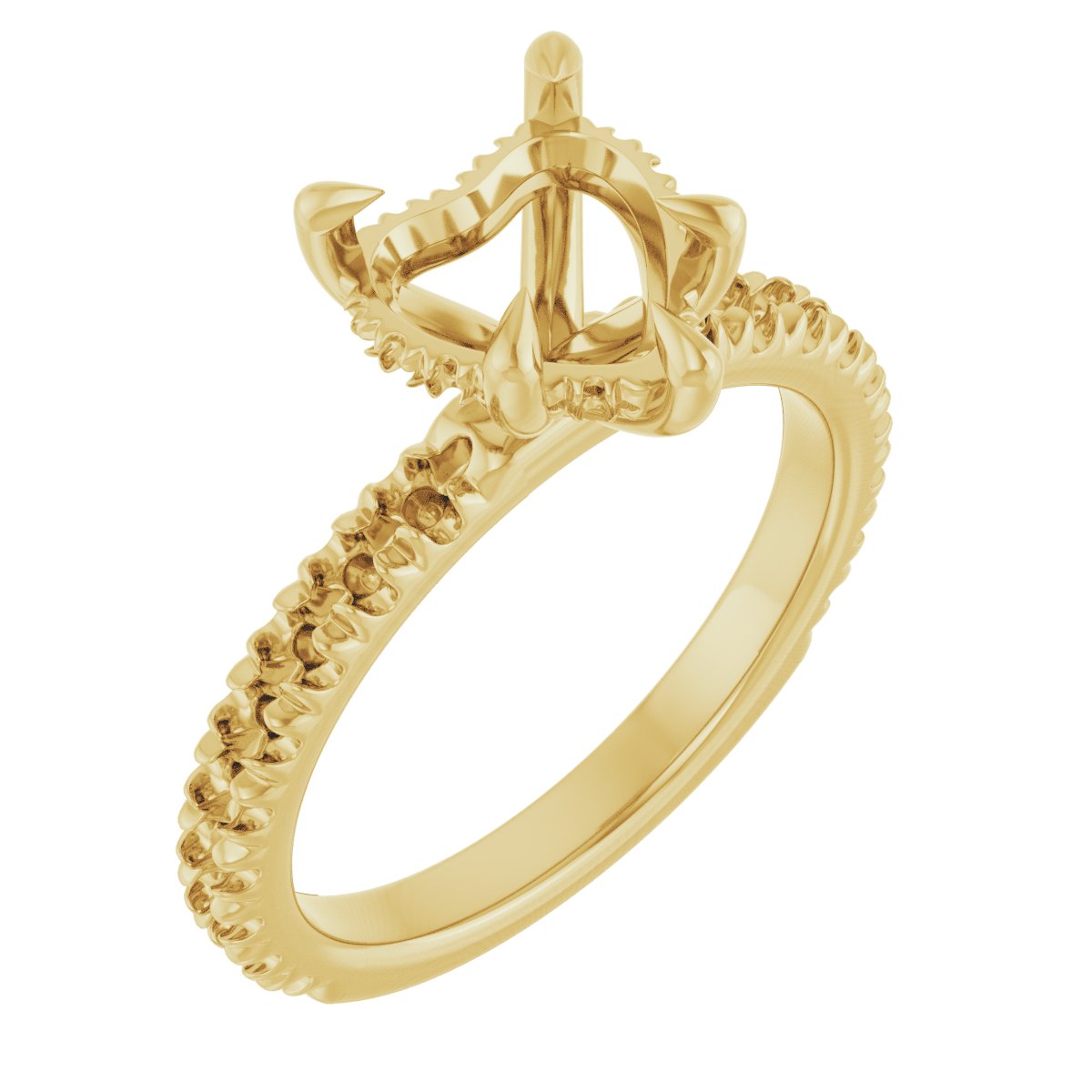 Claw-Prong Hidden Halo-Style Engagement Ring