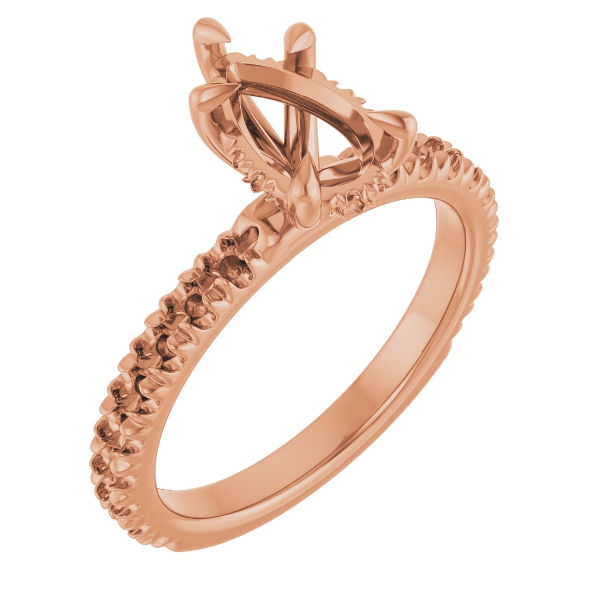 Claw-Prong Hidden Halo-Style Engagement Ring