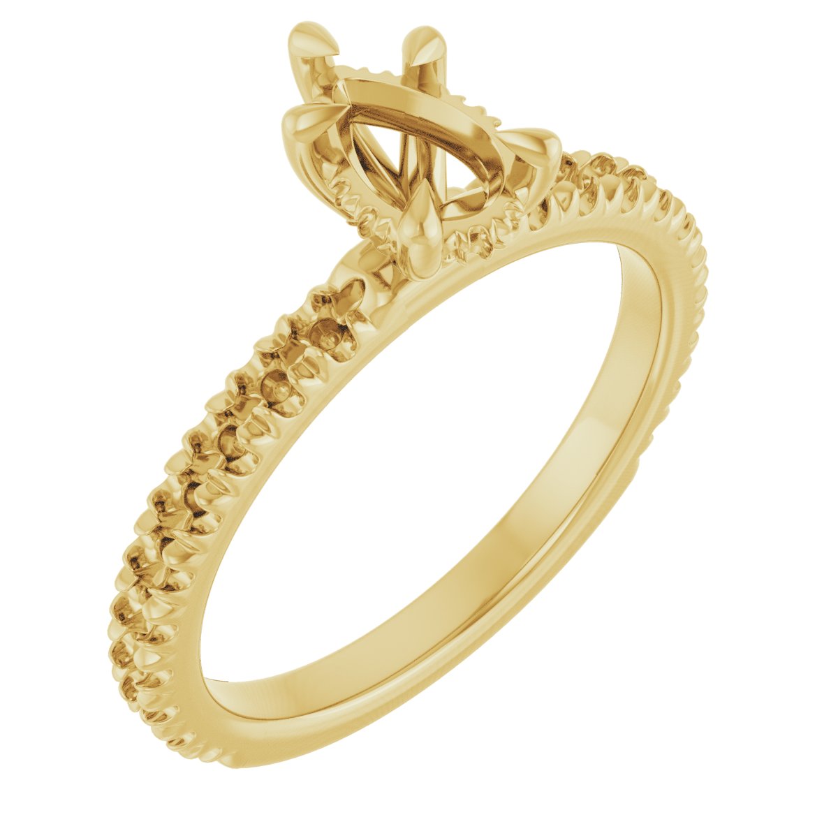 Claw-Prong Hidden Halo-Style Engagement Ring