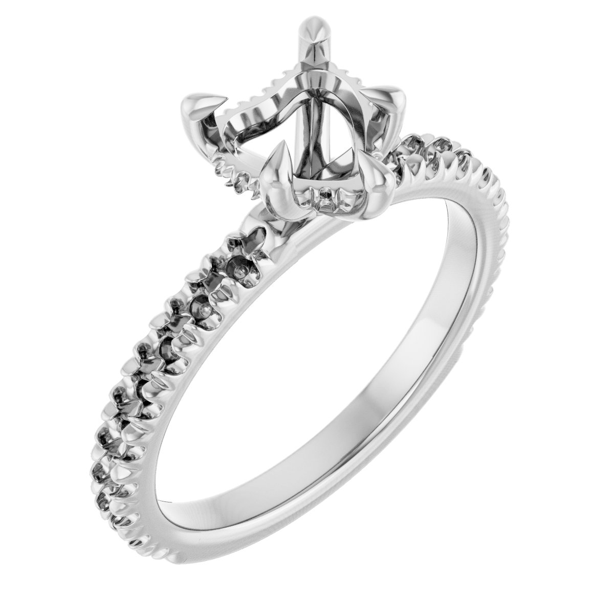 Claw-Prong Hidden Halo-Style Engagement Ring