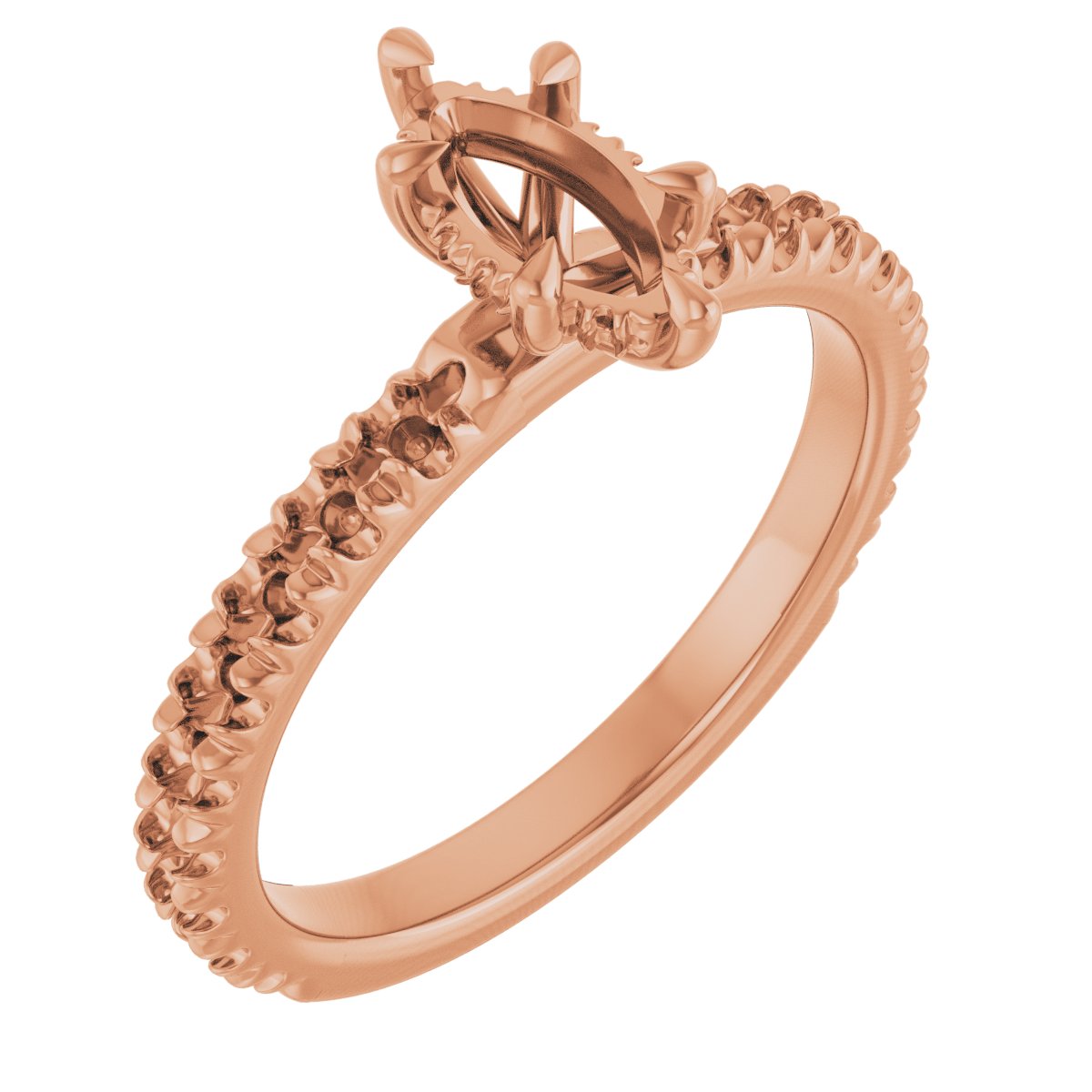 Claw-Prong Hidden Halo-Style Engagement Ring