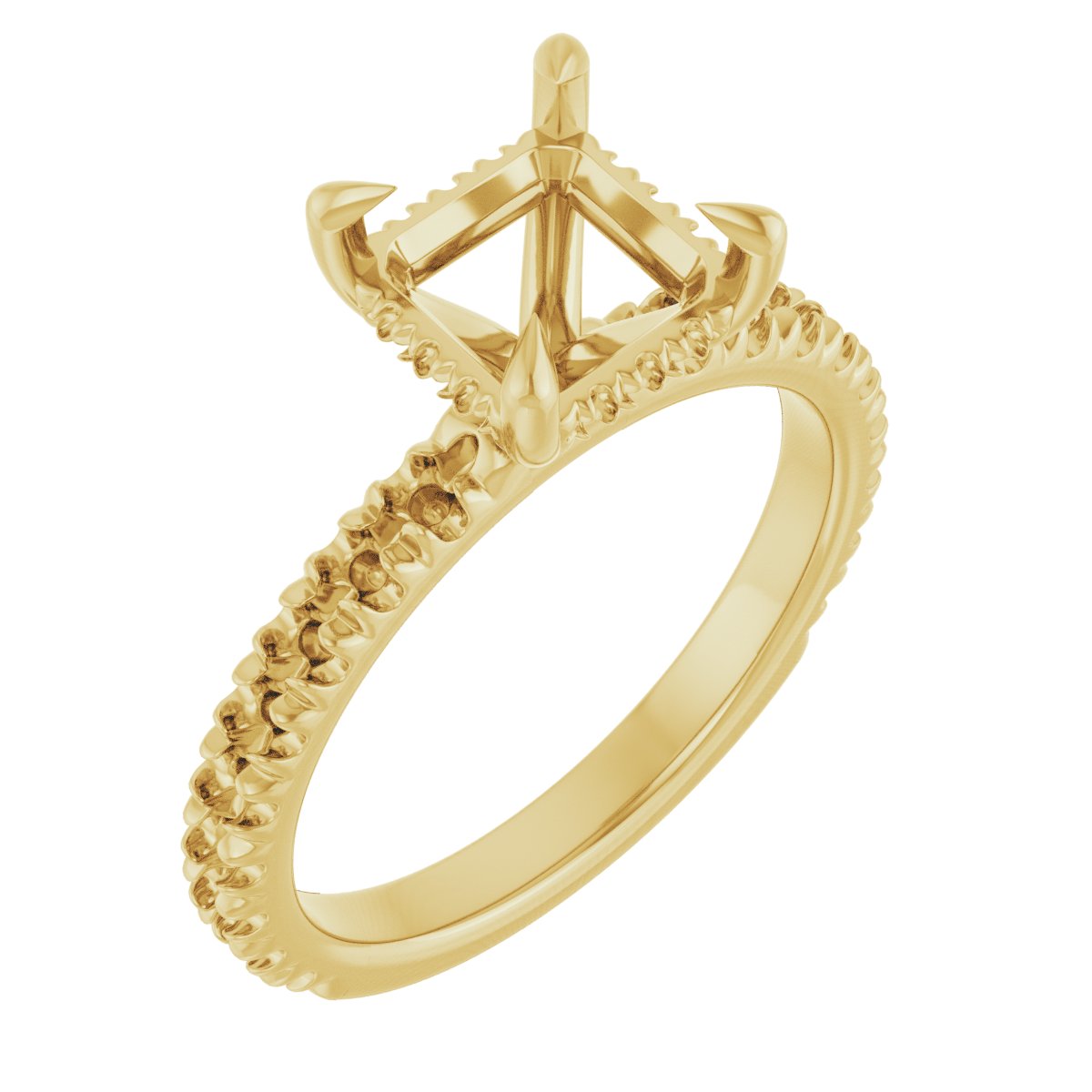 Claw-Prong Hidden Halo-Style Engagement Ring
