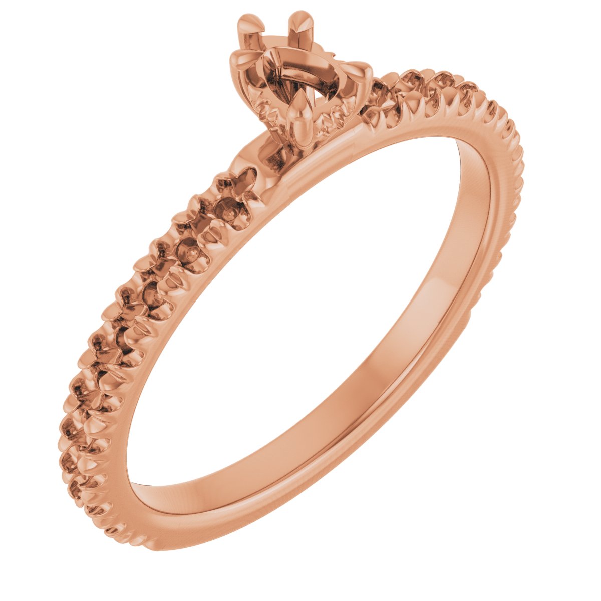 Claw-Prong Hidden Halo-Style Engagement Ring
