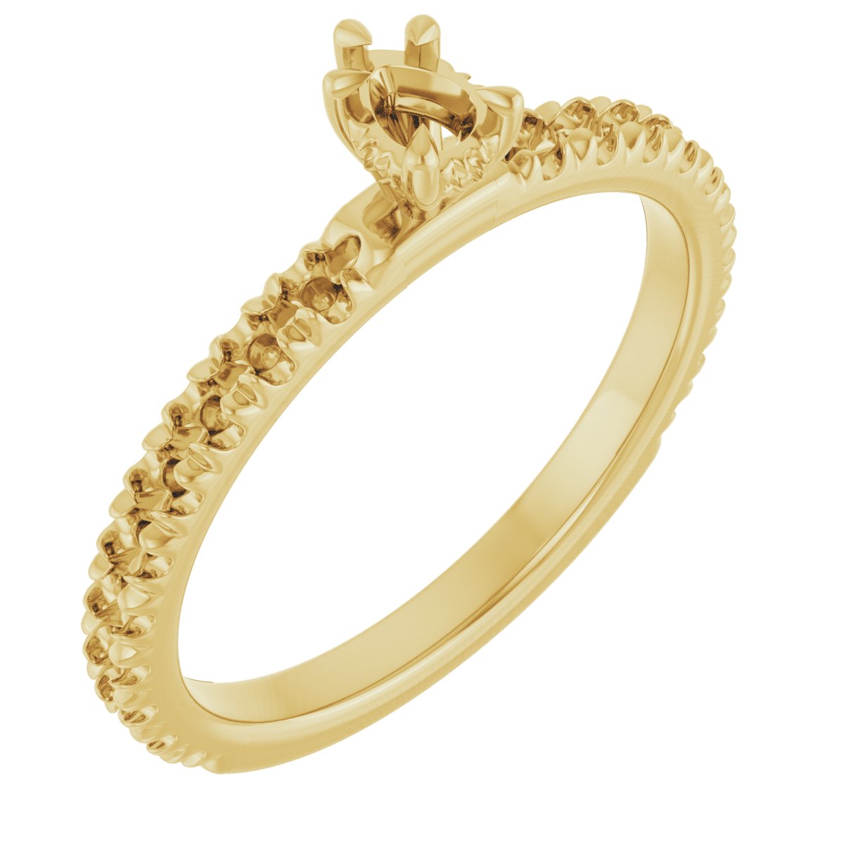 Claw-Prong Hidden Halo-Style Engagement Ring