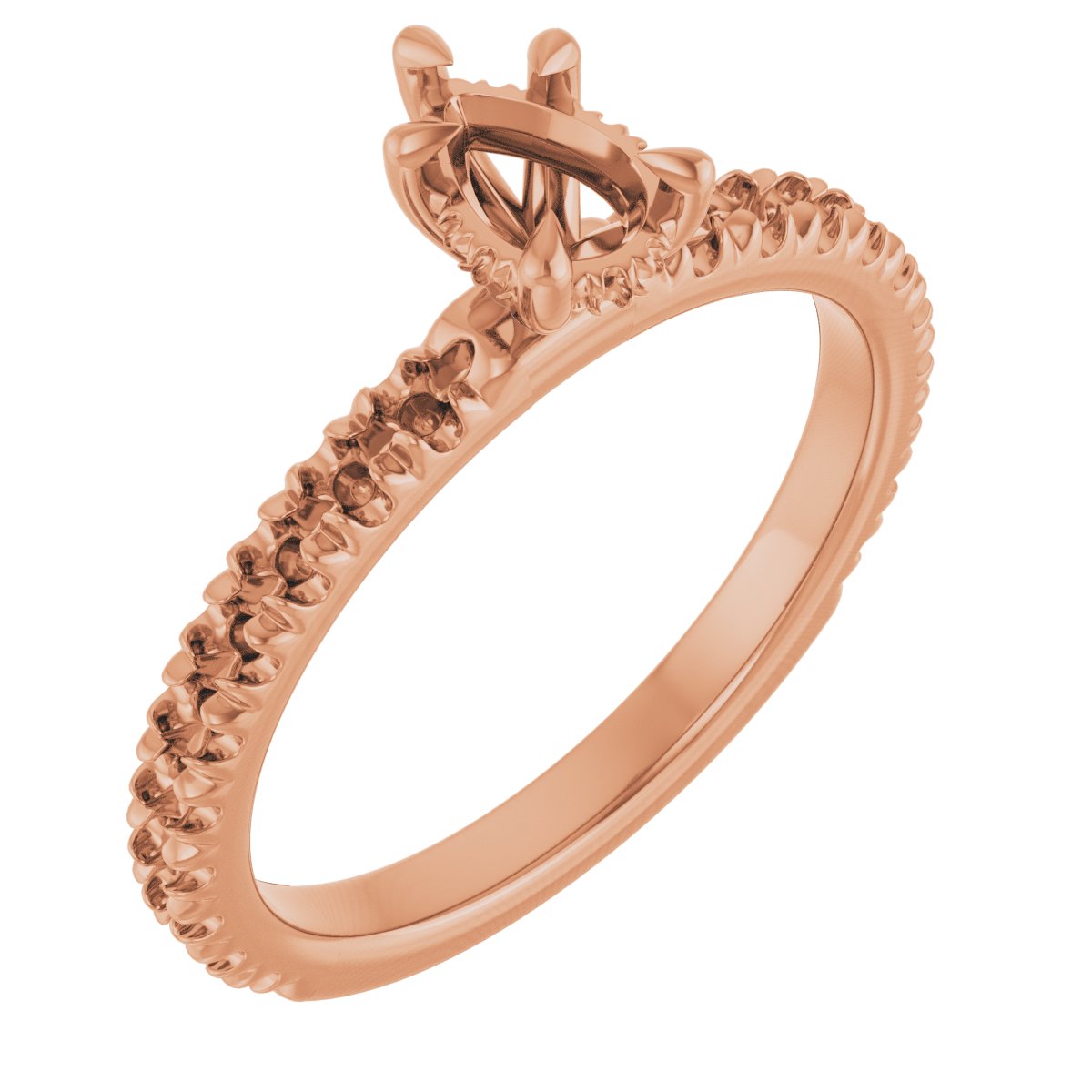 Claw-Prong Hidden Halo-Style Engagement Ring