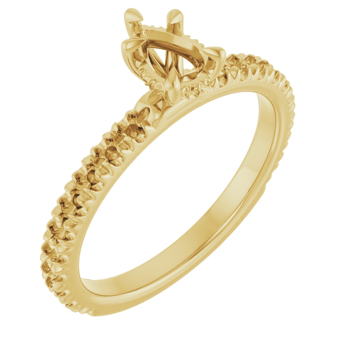 Claw-Prong Hidden Halo-Style Engagement Ring