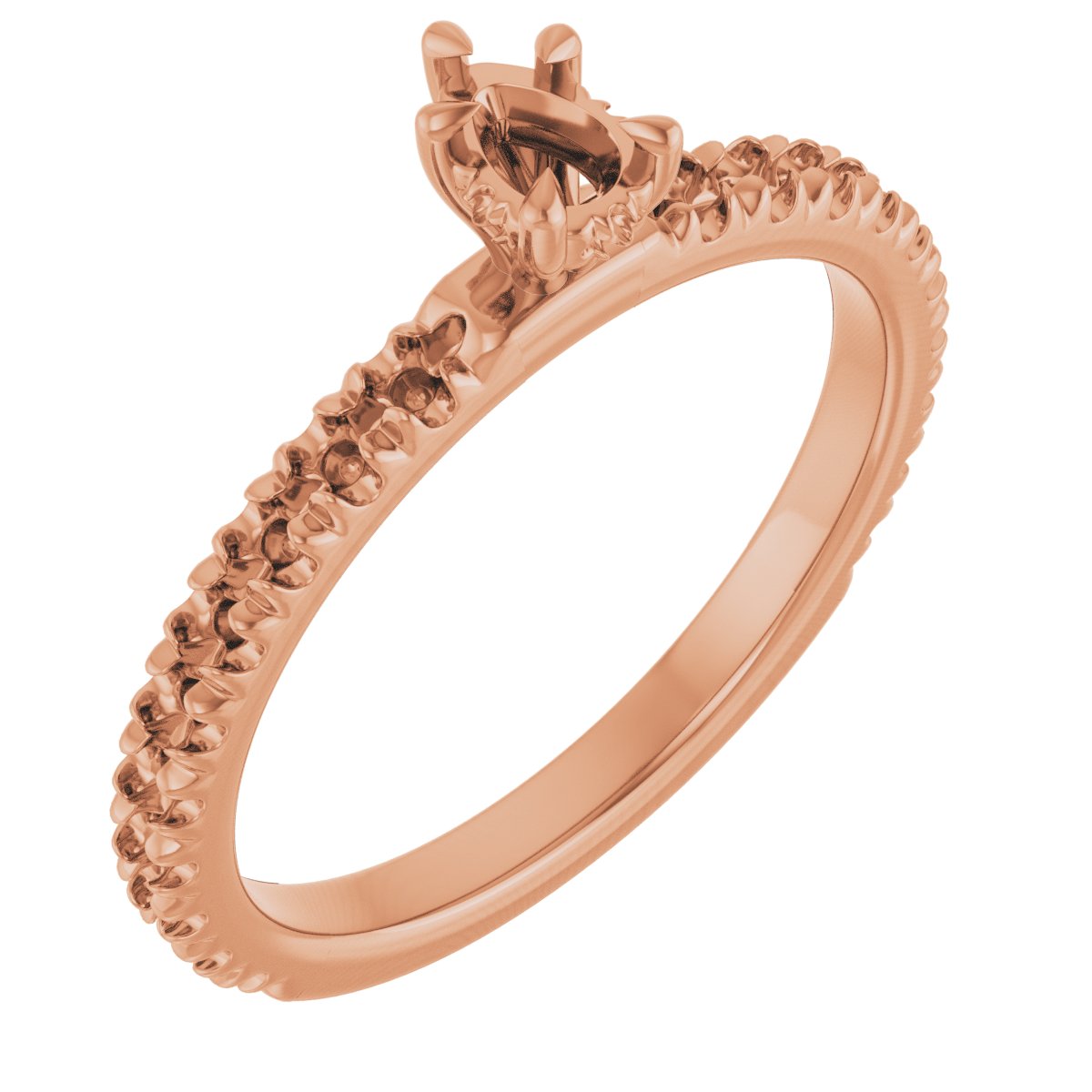 Claw-Prong Hidden Halo-Style Engagement Ring
