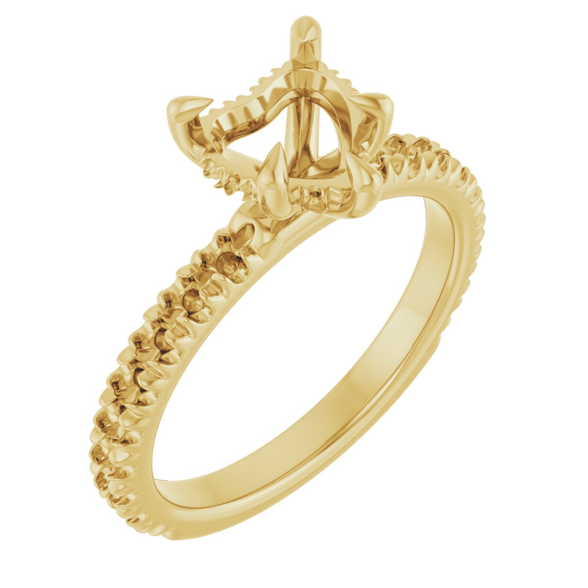 Claw-Prong Hidden Halo-Style Engagement Ring
