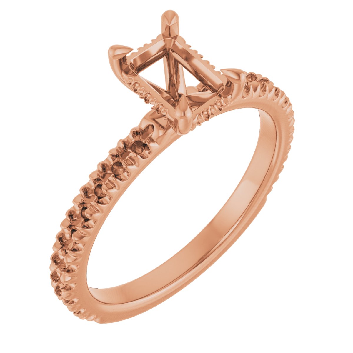 Claw-Prong Hidden Halo-Style Engagement Ring
