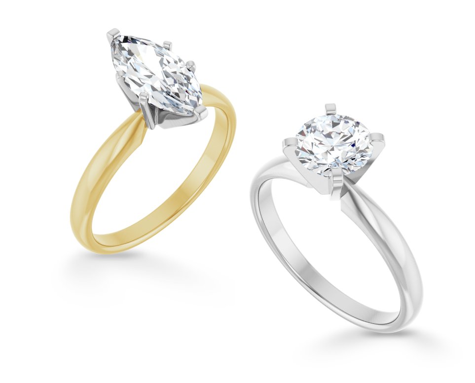 Die-Struck Solitaire Engagement Rings