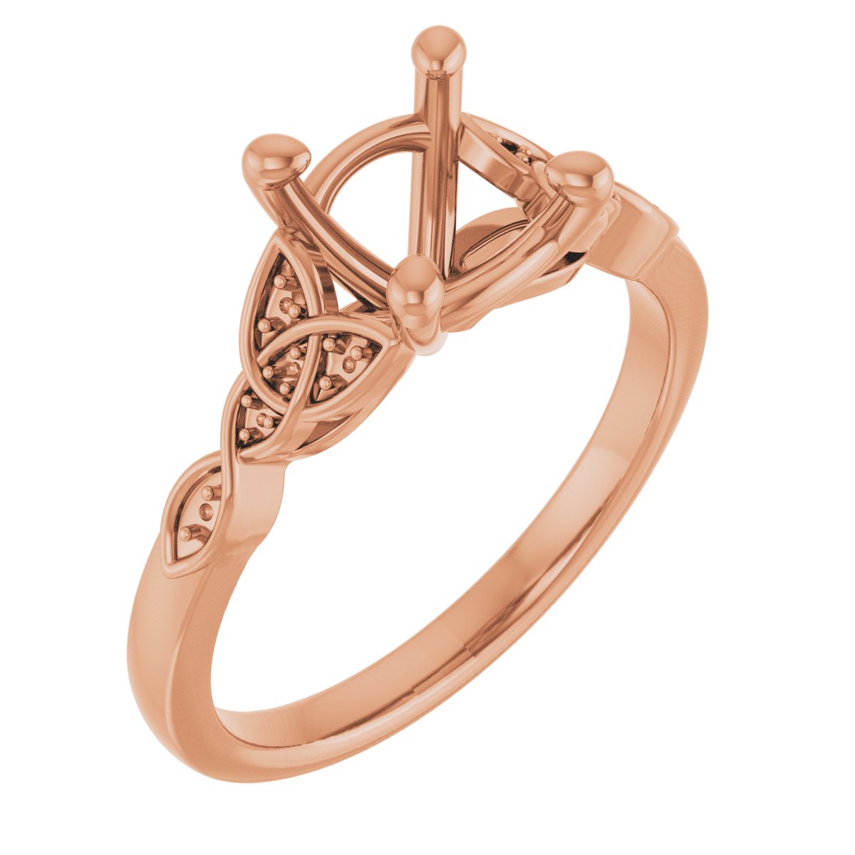 Accented Celtic-Inspired Engagement Ring or Band