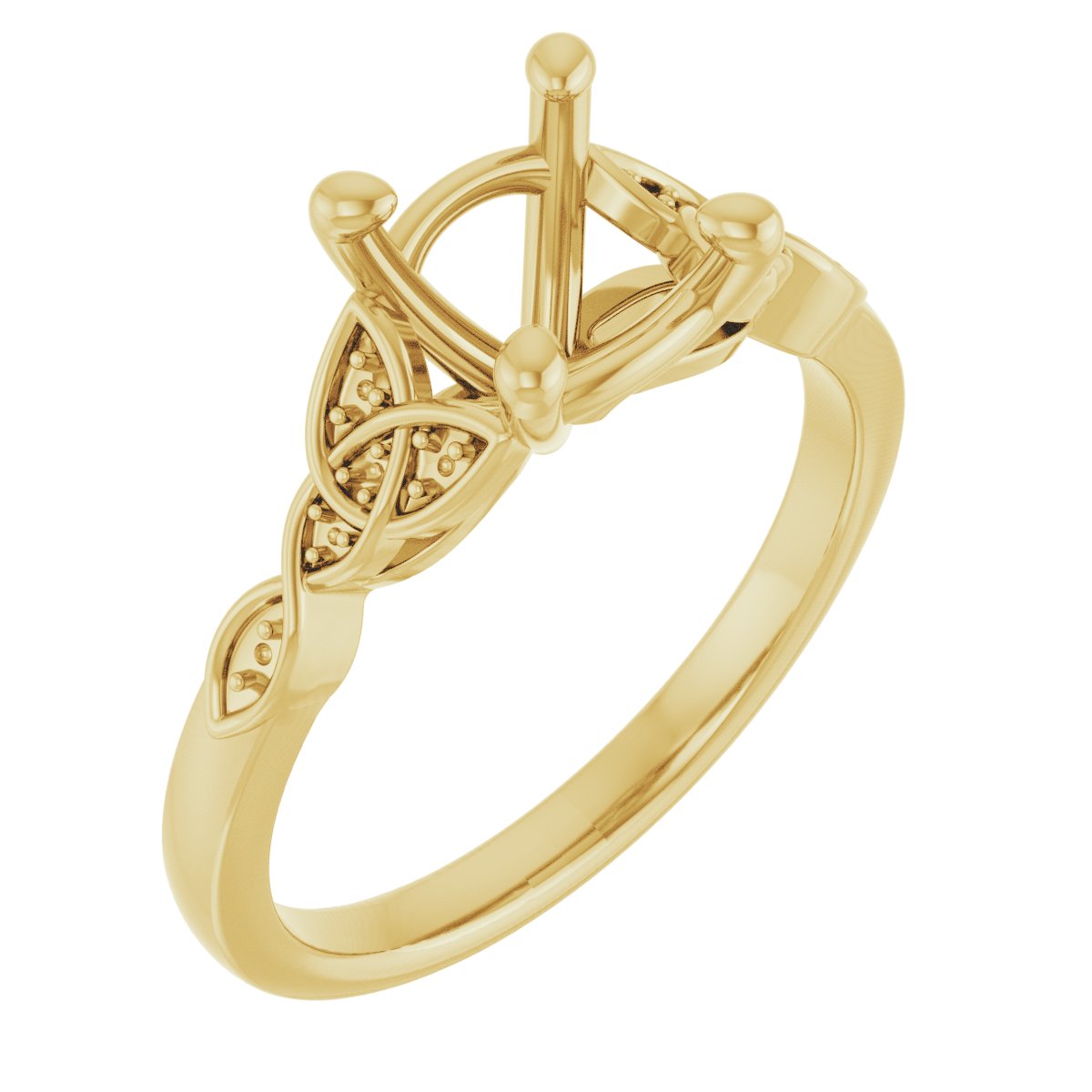 Accented Celtic-Inspired Engagement Ring or Band