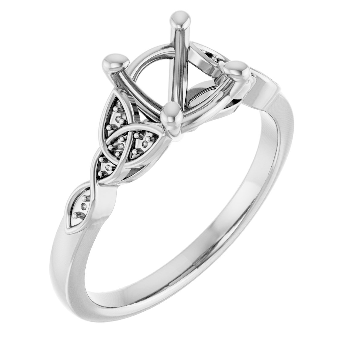 Accented Celtic-Inspired Engagement Ring or Band